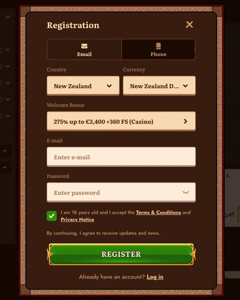 wildrobin casino register